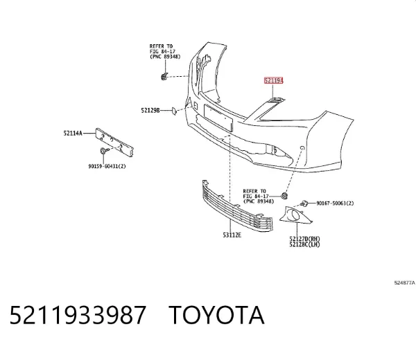 Zderzak przedni 5211933987 Toyota