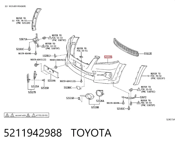 Zderzak przedni 5211942988 Toyota