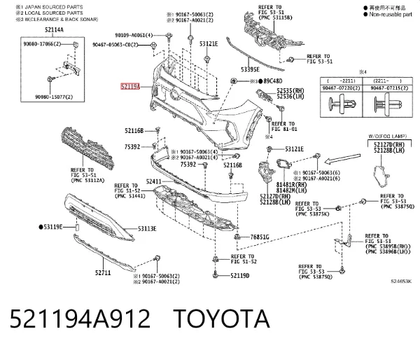 Zderzak przedni 521194A912 Toyota