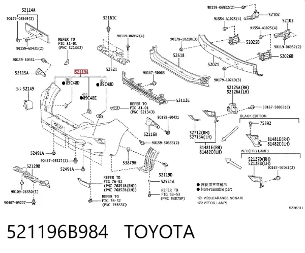 Zderzak przedni 521196B984 Toyota
