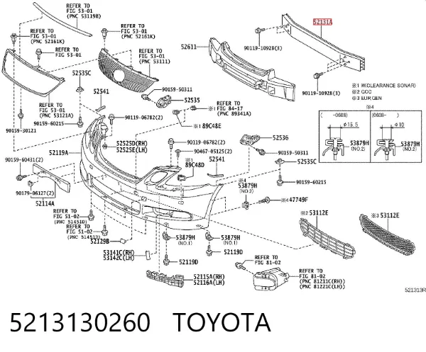 Wzmocnienie zderzaka przedniego 5213130260 Toyota