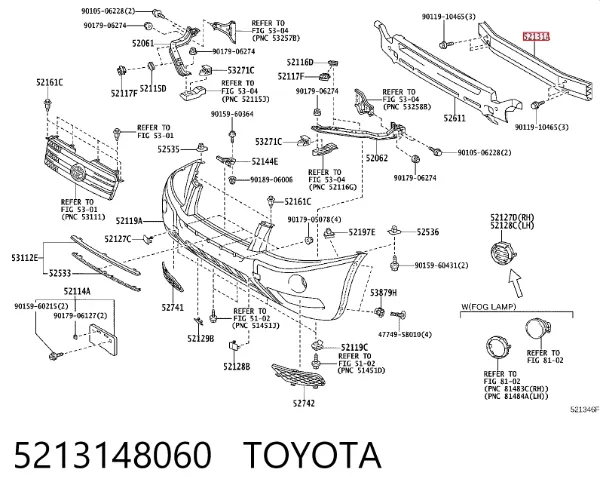 Wzmocnienie zderzaka przedniego Lexus RX 330/350