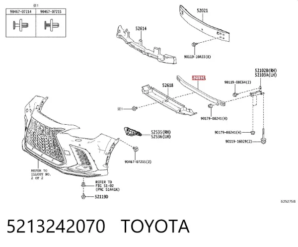 Wzmocnienie zderzaka przedniego 5213242070 Toyota
