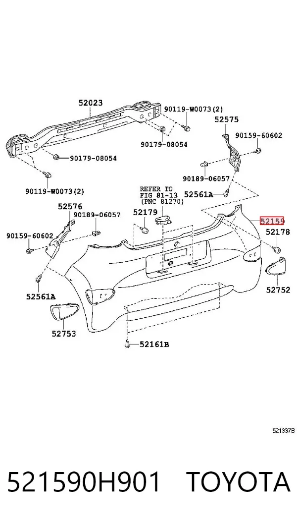 Zderzak tylny 521590H901 Toyota