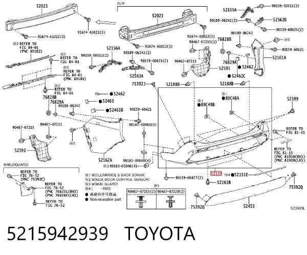 Zderzak tylny 5215942939 Toyota