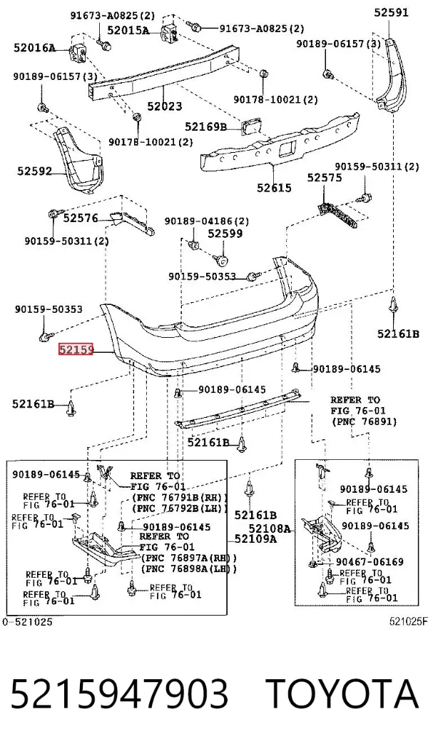 Zderzak tylny 5215947903 Toyota