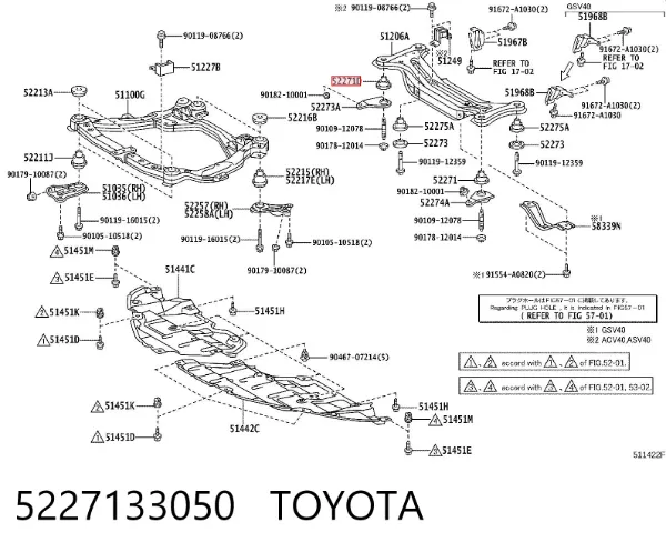 Silentblock tylnej belki 5227133050 Toyota