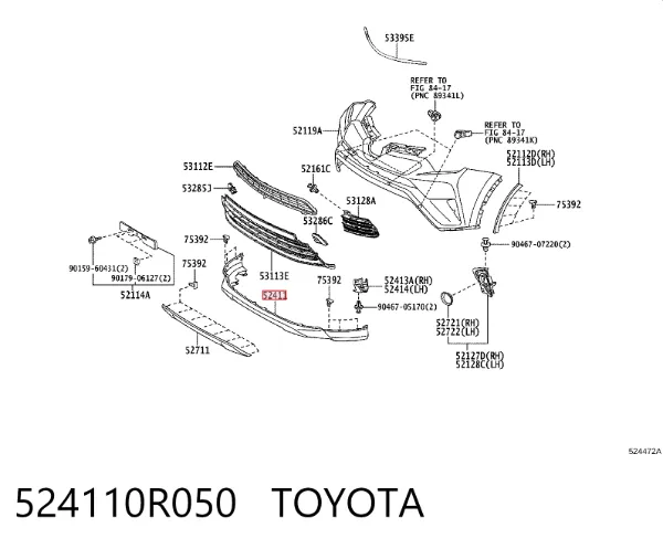 Nakładka zderzaka tylnego 524110R050 Toyota