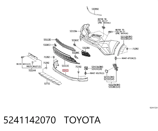 Nakładka zderzaka tylnego 5241142070 Toyota