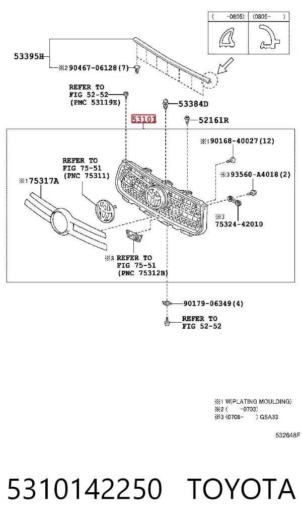 Atrapa chłodnicy 5310142250 Toyota