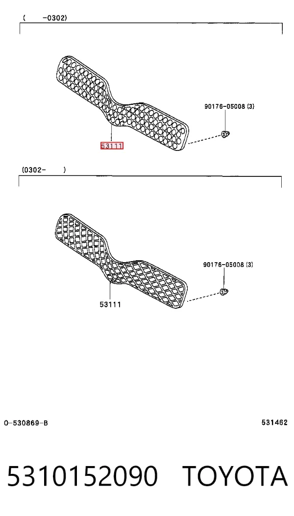 Atrapa chłodnicy 5310152090 Toyota