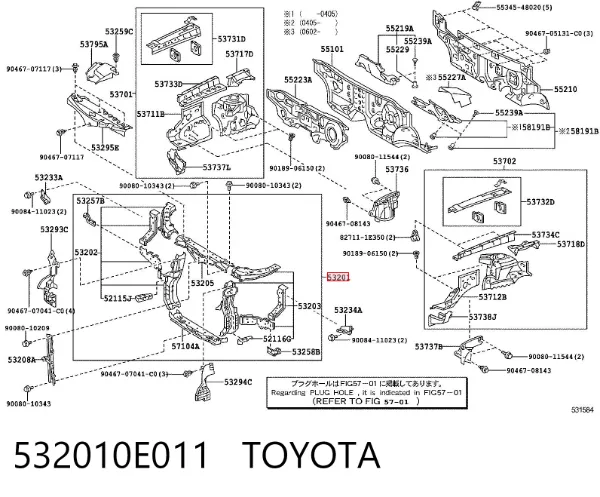 Osłona chłodnicy kompletna (panel mocowania reflektorów) Lexus RX 330/350
