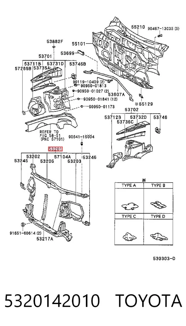 Osłona chłodnicy kompletna (panel mocowania reflektorów) Toyota RAV4 I