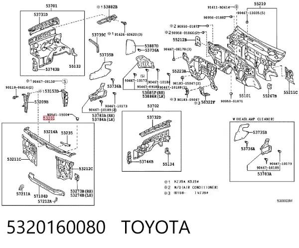 Osłona chłodnicy kompletna (panel mocowania reflektorów) Toyota Land Cruiser 90