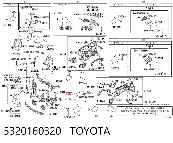 Osłona chłodnicy kompletna (panel mocowania reflektorów) Toyota Land Cruiser PRADO