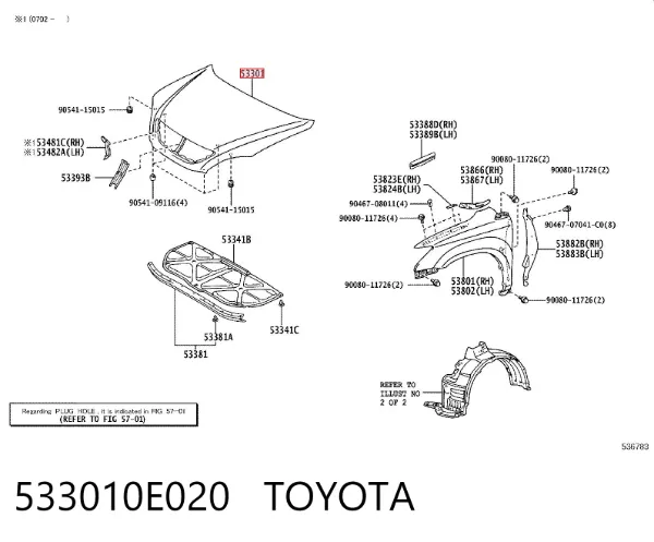 Maska silnika Lexus RX 330/350