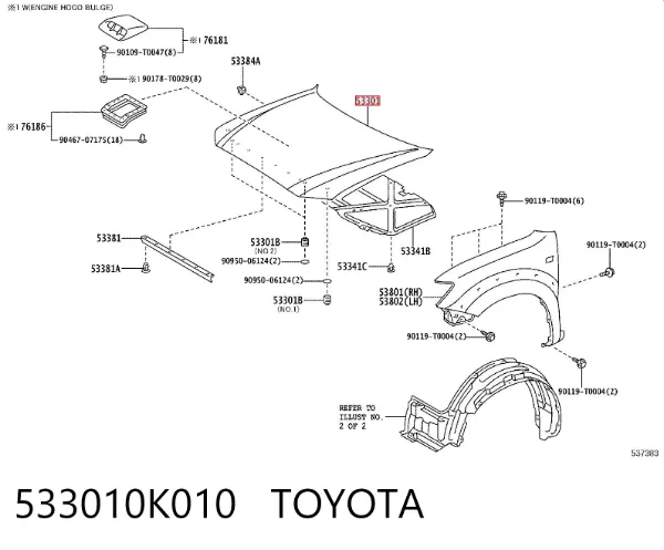 Maska silnika 533010K010 Toyota