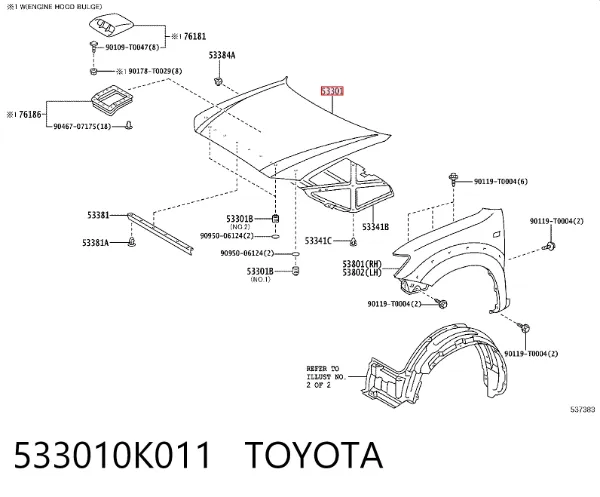 Maska silnika 533010K011 Toyota