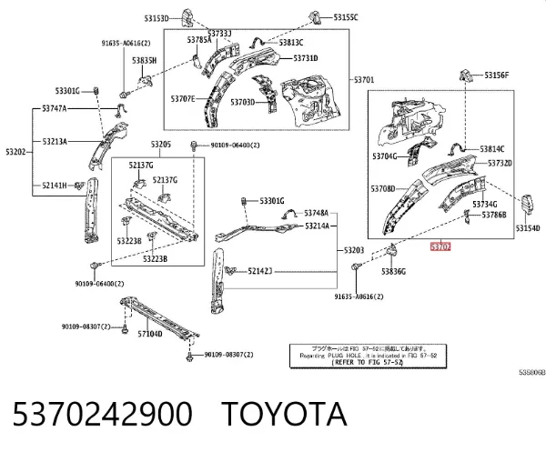 Reperaturka błotnika przedniego lewego 5370242900 Toyota