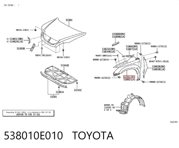 Błotnik przedni prawy Lexus RX 330/350