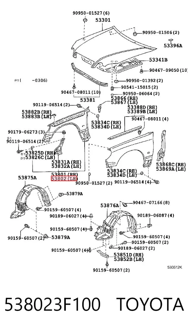 Błotnik przedni lewy Lexus GS JZS160