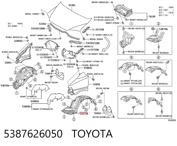 Nadkole błotnika przedniego lewe Toyota Hiace IV