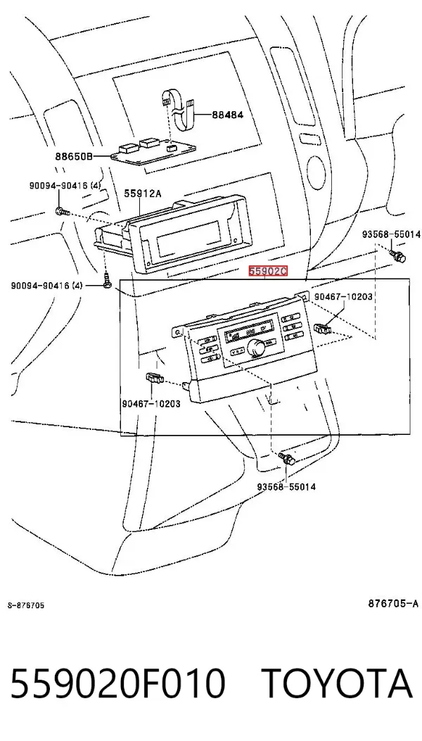 Sterownik trybów ogrzewania/klimatyzacji 559020F010 Toyota
