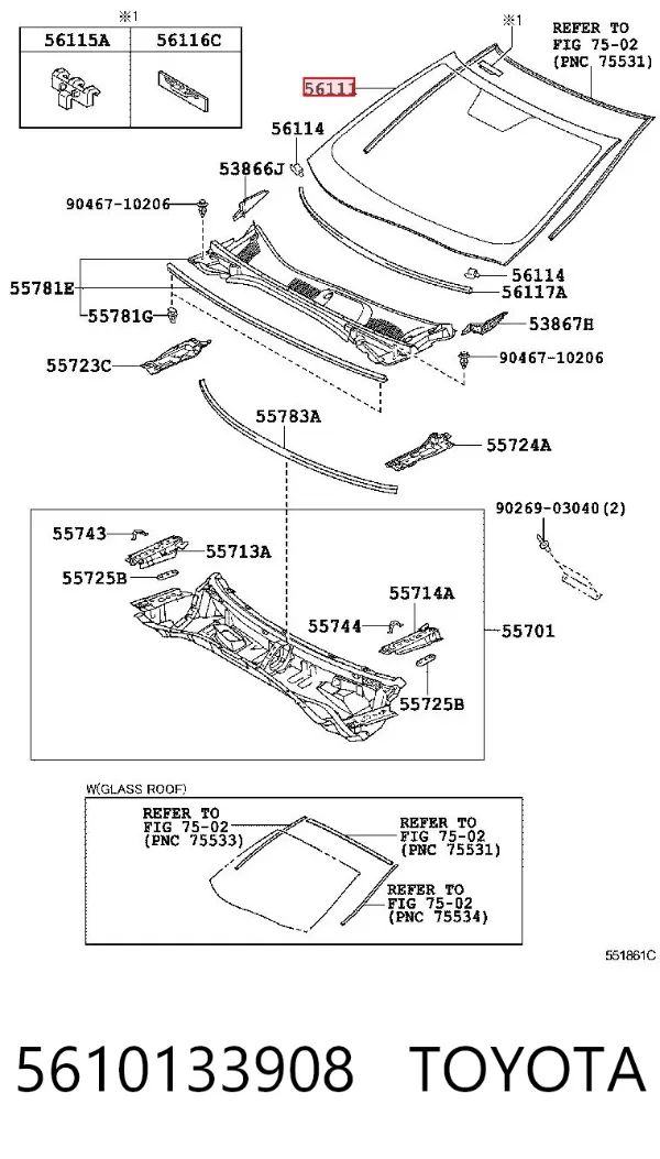 Szyba przednia Lexus ES 350