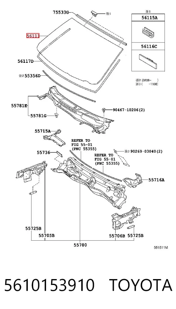 Szyba przednia Lexus IS E2