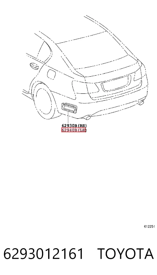 Kratka wentylacji wnętrza tylna prawa 6293012161 Toyota