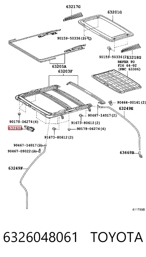 Silniczek szyberdachu 6326048061 Toyota
