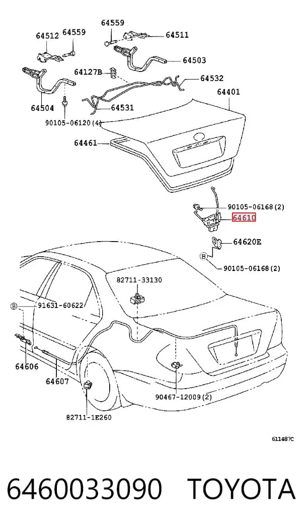Zamek klapy bagażnika (3/5 drzwi tylnych) Toyota Camry V