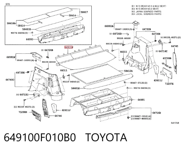  649100F010B0 Toyota