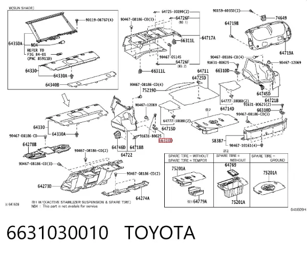 Hak mocowania ładunku 6631030010 Toyota