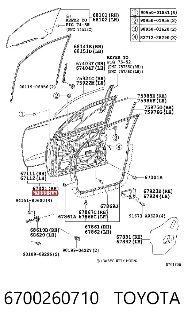 Drzwi przednie lewe 6700260710 Toyota