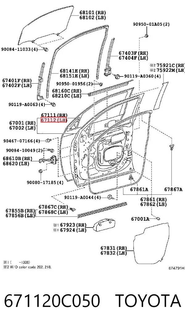 Drzwi przednie lewe 671120C050 Toyota