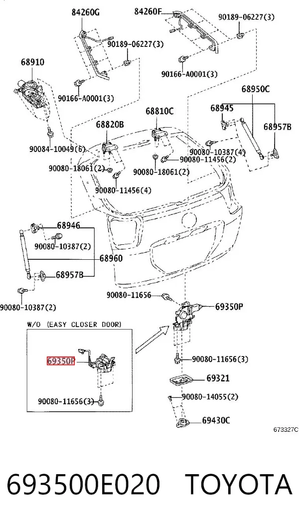 Zamek klapy bagażnika (3/5 drzwi tylnych) Lexus RX 330/350