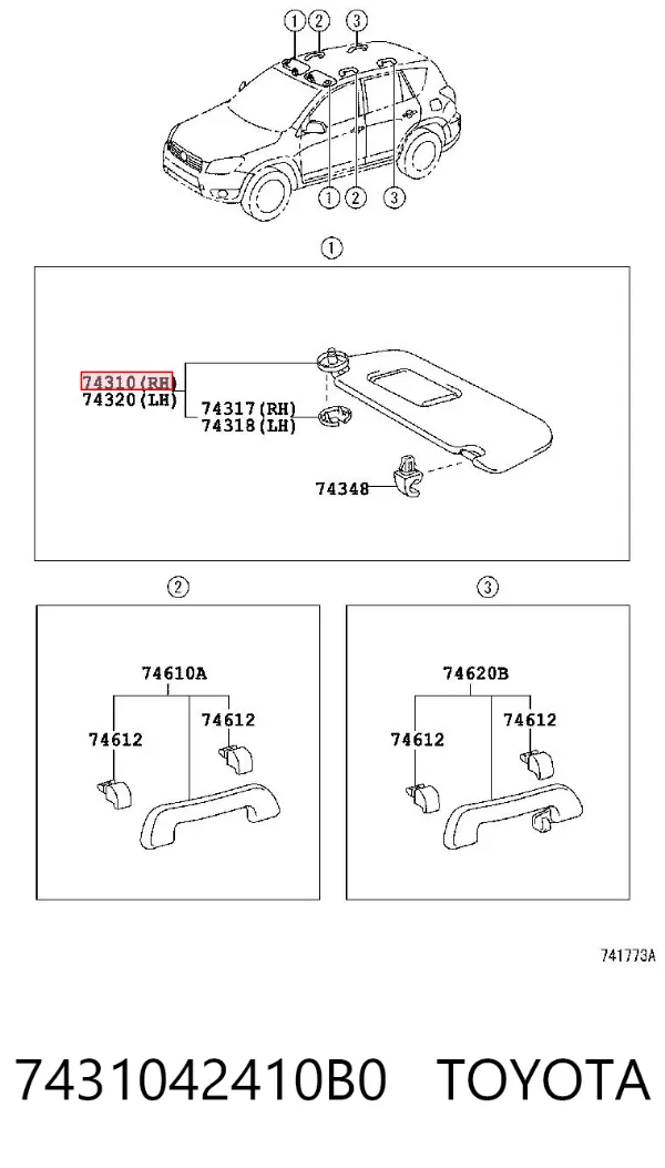 Osłona przeciwsłoneczna 7431042410B0 Toyota