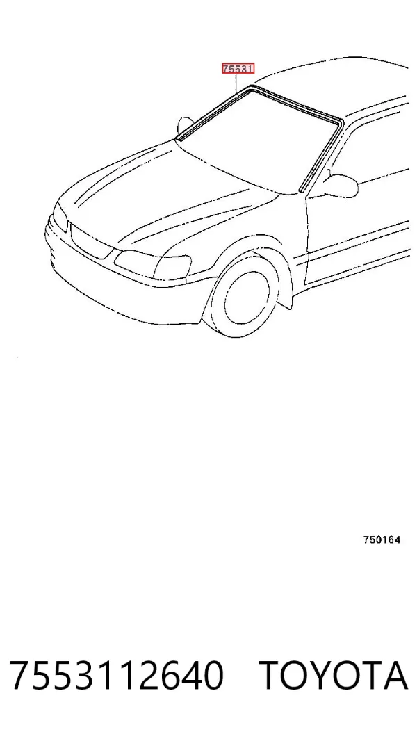 Listwa ochronna szyby przedniej Toyota Corolla E11