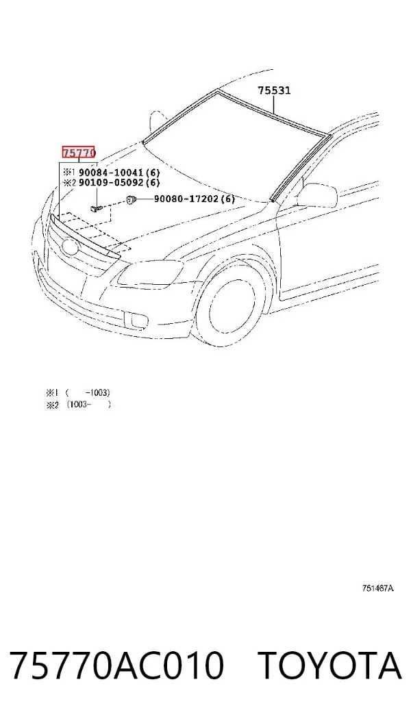 Listwa ochronna maski Toyota Avalon GSX30