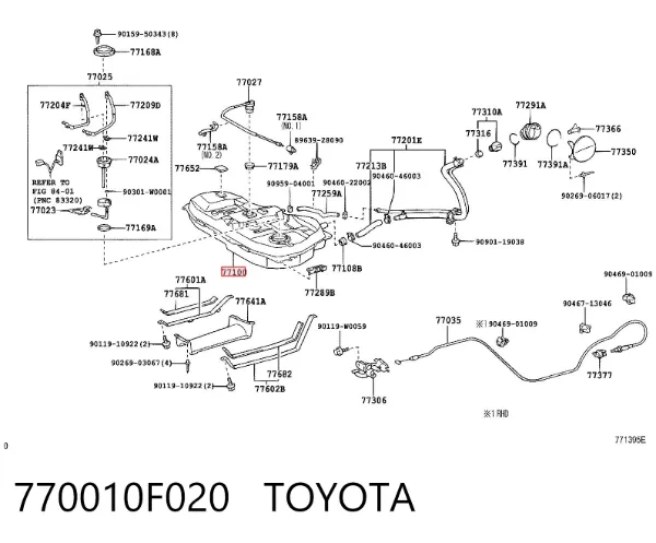 Zbiornik paliwa 770010F020 Toyota