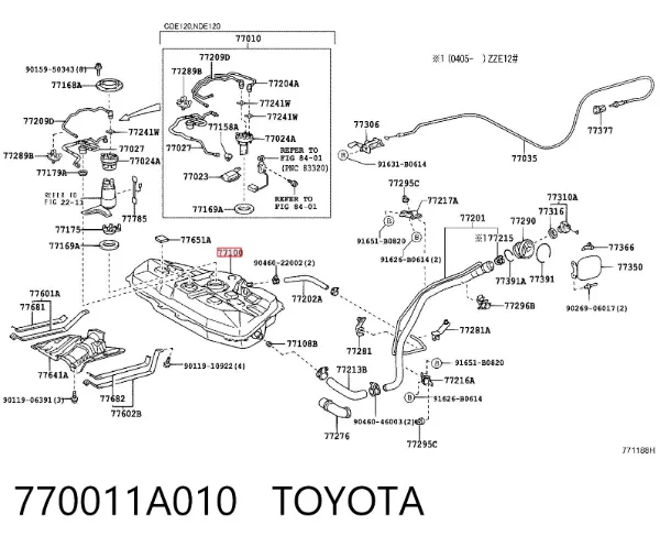 Zbiornik paliwa 770011A010 Toyota