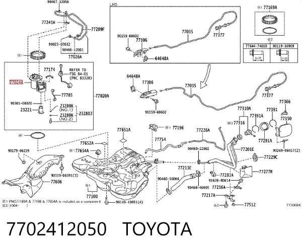 Filtr paliwa 7702412050 Toyota