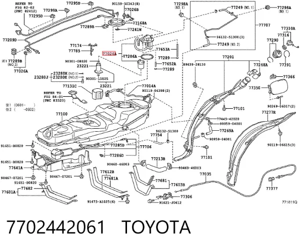 Filtr paliwa 7702442061 Toyota
