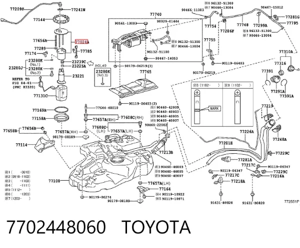 Filtr paliwa 7702448060 Toyota