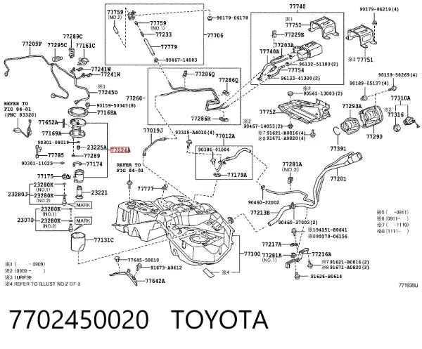 Filtr paliwa 7702450020 Toyota