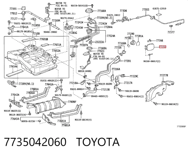 Klapka wlewu paliwa 7735042060 Toyota