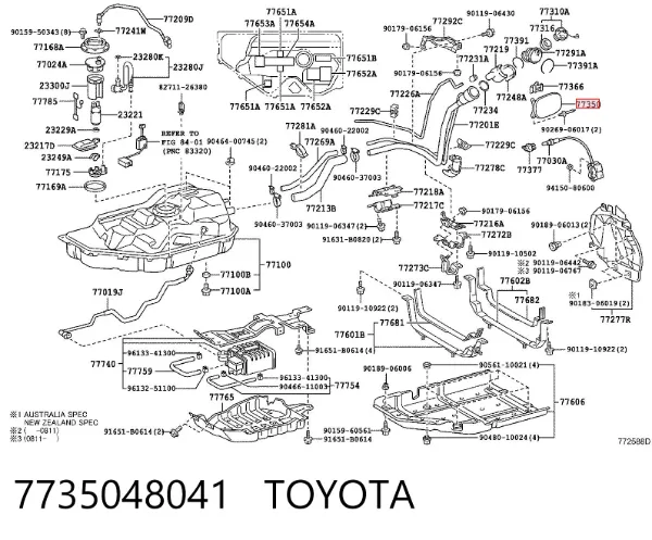 Klapka wlewu paliwa Lexus RX 330/350