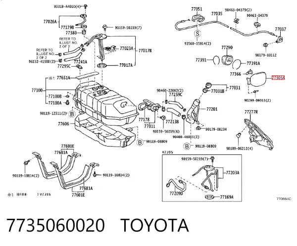 Klapka wlewu paliwa Toyota Land Cruiser 90