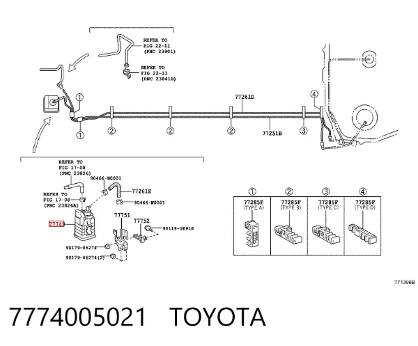 Filtr paliwa 7774005021 Toyota